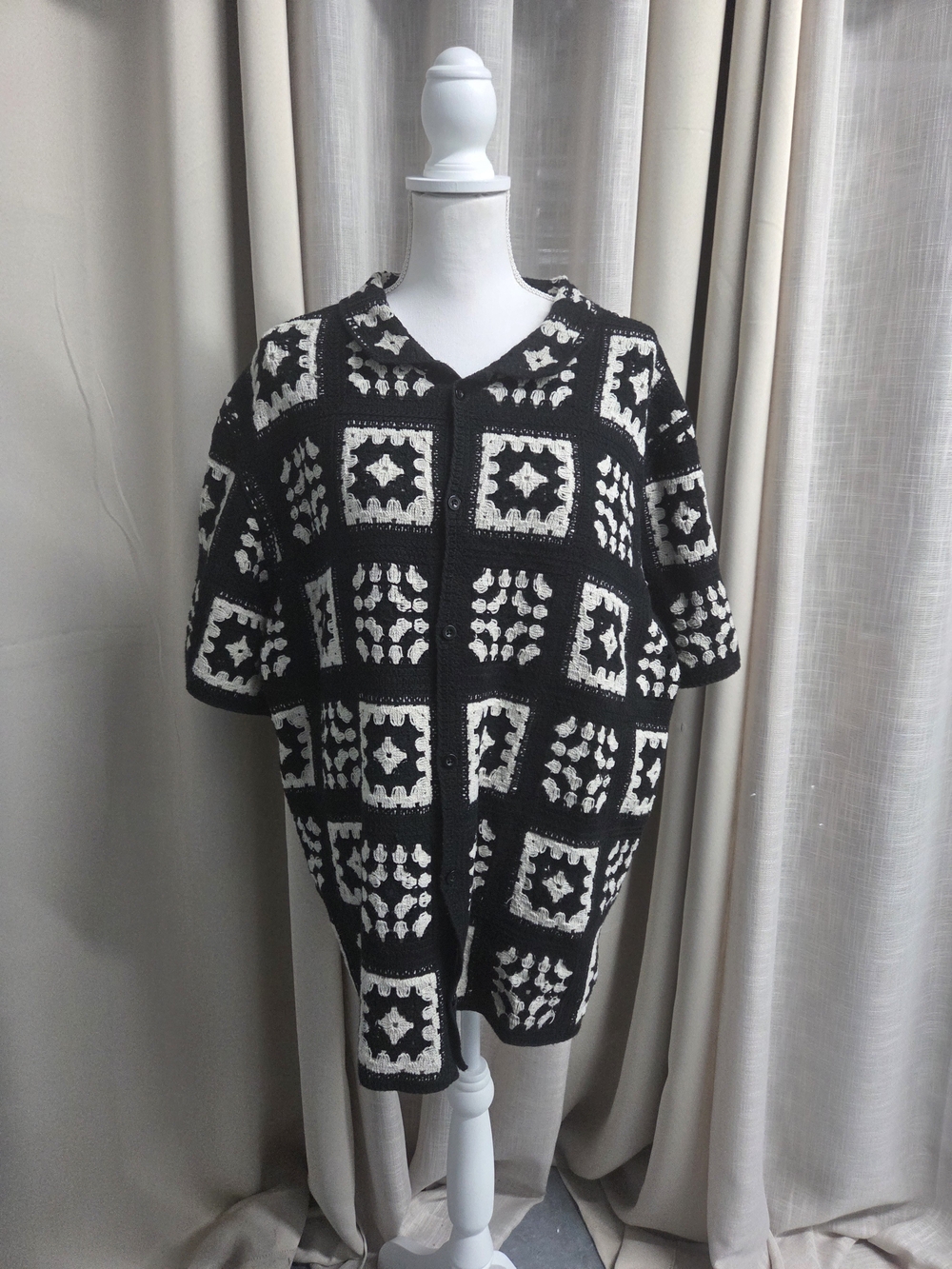 Maison Article Cardigan Sweater Size XL Crochet Grandpa Core Whimsigoth